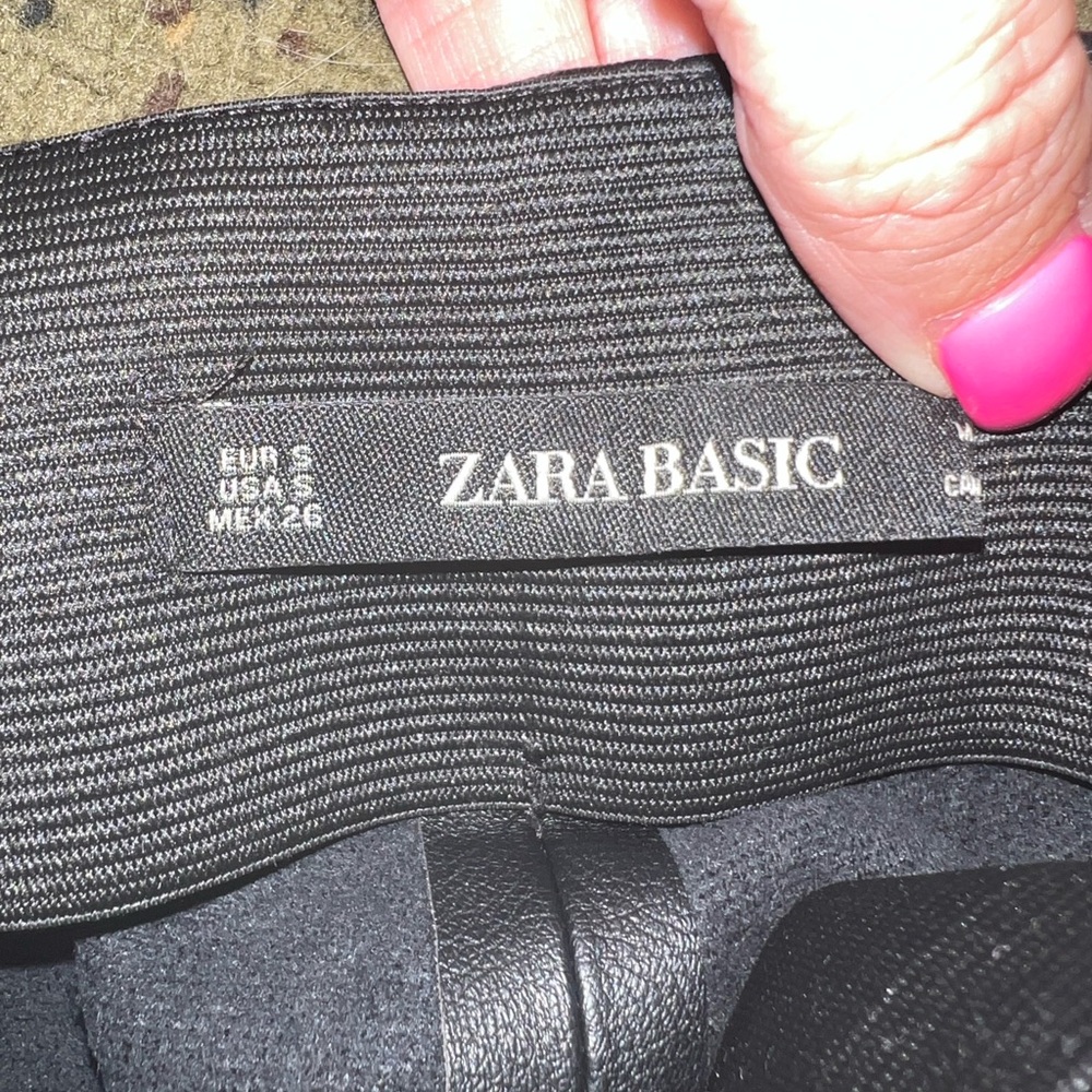 Zara Basic Black Textured Pants - image 3